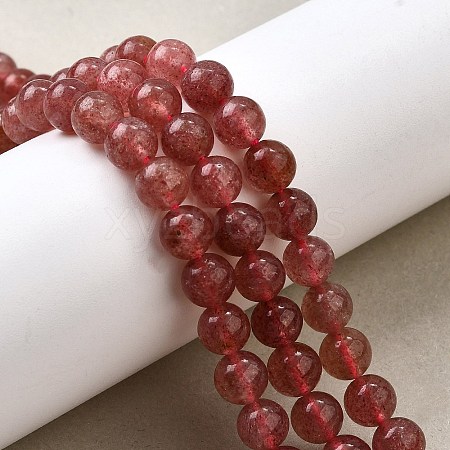Natural Strawberry Quartz Beads Strands G-L621-B09-6mm-1