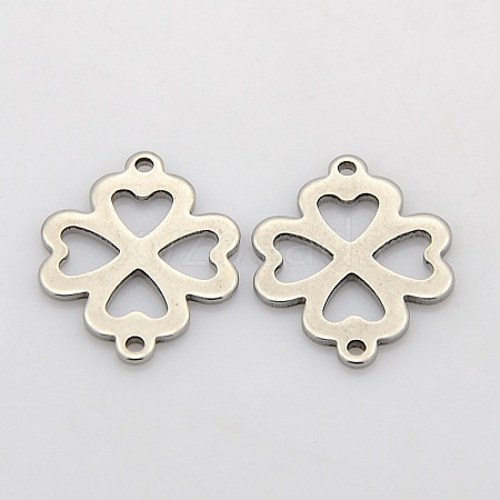 Tarnish Resistant Filigree Clover 304 Stainless Steel Links connectors STAS-N015-09-1