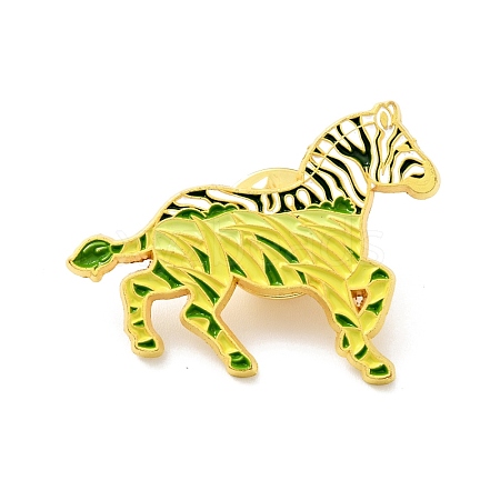 Zebra with Prairie Enamel Pin JEWB-G014-B04-1