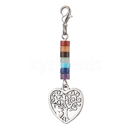 Alloy Tree of Life Pendant Decorations HJEW-JM02062-03-1