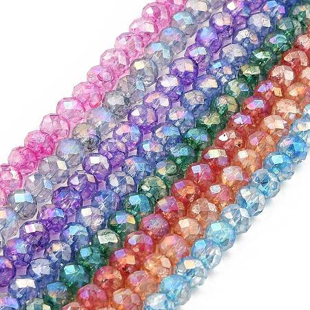 Spray Painted Imitation Jade Glass Beads Strands GLAA-P058-01B-1