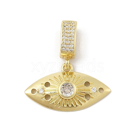 Brass Micro Pave Cubic Zirconia Pendants KK-U047-14G-1