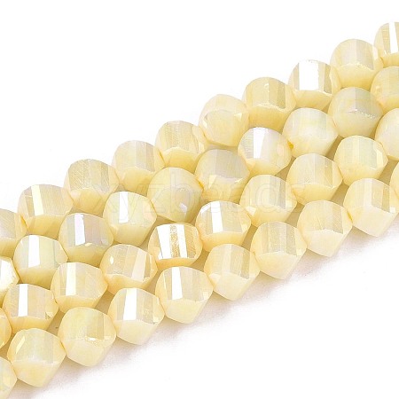 Anti-Tarnish Electroplate Glass Beads Strands GLAA-T025-6mm-14H-1