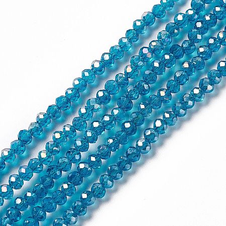 Electroplate Glass Beads Strands EGLA-R048-2mm-17-1