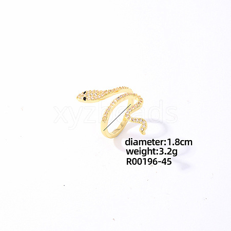 Snake Golden Brass Cuff Ring CL6952-3-1