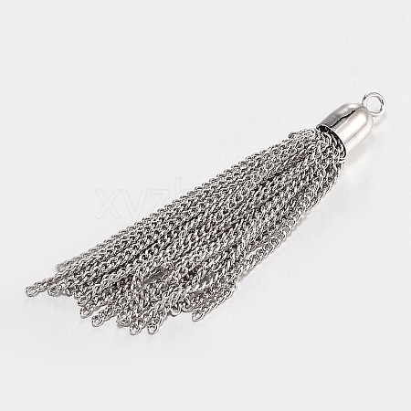 Brass Curb Chain Tassel Big Pendants KK-N0090-05-1