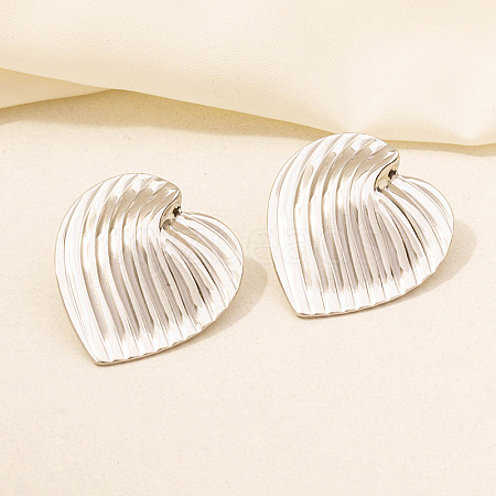 Stylish 304 Stainless Steel Heart Stud Earrings for Women IH1399-5-1