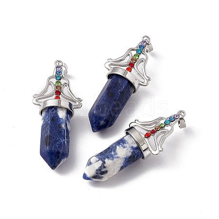 Natural Sodalite Big Pointed Pendants G-I342-01P-05-1