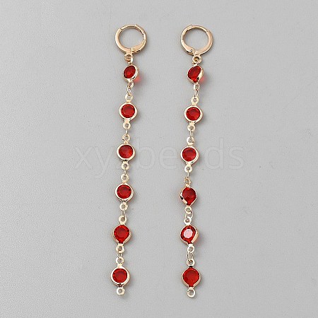 Alloy Flat Round Tassel Leverback Earrings EJEW-WH0020-36C-1
