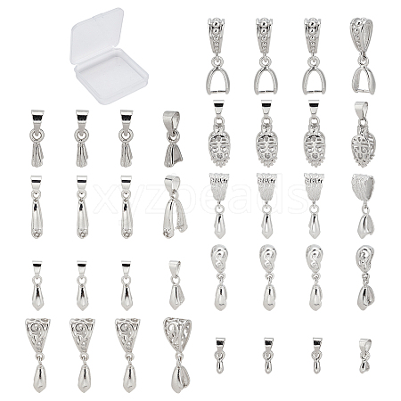 36Pcs 9 Style Brass Ice Pick Pinch Bails KK-SC0002-57-1