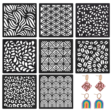 1 Bag Square Acrylic Clay Templates DIY-BC0017-60-1