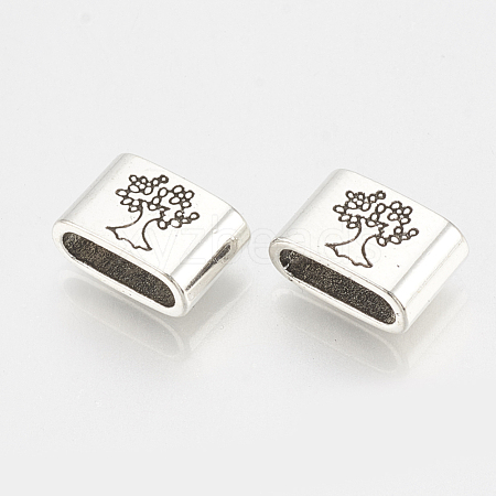 Tibetan Style Alloy Slide Charms TIBEB-N004-AS-LF-1