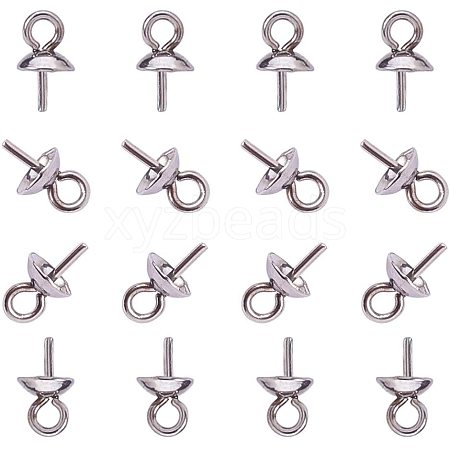 304 Stainless Steel Cup Pearl Peg Bails Pin Pendants STAS-PH0010-28P-1