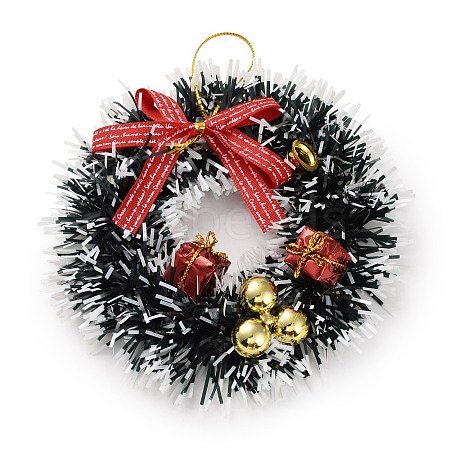 Christmas Wreath PVC Pendant Decorations HJEW-R100-01A-1