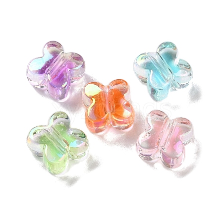 UV Plating Rainbow Iridescent Acrylic Beads OACR-H112-15C-1