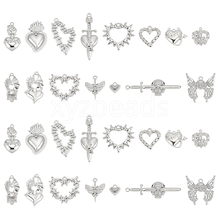 30Pcs 15 Style Alloy Pendants FIND-ME0001-84-1