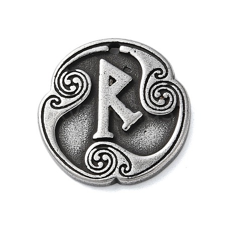 Rune Letters Alloy Pendants PALLOY-S193-01AS-05-1