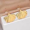 Ion Plating(IP) 304 Stainless Steel Ginkgo Leaf Dangle Earrings for Women EJEW-K243-03G-5