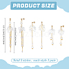 3 Pairs 304 Stainless Steel Flower Tassel Stud Earrings EJEW-PH01461-2