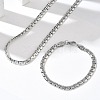 304 Stainless Steel Box Chain Necklaces & Bracelets Sets SJEW-D091-12P-1