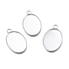 304 Stainless Steel Pendant Cabochons Settings for Fashion Jewelry X-STAS-M283-03P-C-1