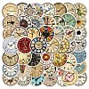 50Pcs Retro Clock PVC Waterproof Cartoon Stickers Set STIC-C003-07-1