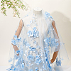 3D Flower Polyester with Resin Bead Fabric AJEW-MA0001-48C-4
