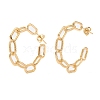 Semicircular Brass Half Hoop Earrings EJEW-J101-07G-1