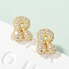 Brass Micro Pave Cubic Zirconia Stud Earrings EJEW-Z091-04G-R-1