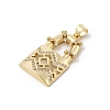 Brass Micro Pave Cubic Zirconia Pendants KK-U047-13G-2