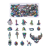 Biyun 36Pcs Halloween Rainbow Color Alloy Pendants PALLOY-BY0001-01-21