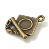 Tibetan Style Alloy Pendant Cabochon Settings TIBE-I026-6010AB-2