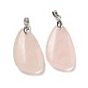 Natural Rose Quartz Pendants G-G147-02P-01-1