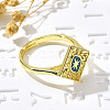 Brass Enamel Adjustable Rings for Women RJEW-S399-15G-3