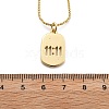 Adjustable Brass Hollow 11:11 Oval Pendant Necklaces NJEW-NH0001-06G-3