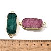 Natural Dyed Quartz Crystal Links Connector Charms G-K189-02LG-3