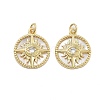 Brass Micro Pave Cubic Zirconia Pendants KK-Q006-31G-1