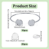 10Pcs 304 Stainless Steel Cuff Blank Bangle Bases with Flat Round Trays STAS-UN0064-30-3