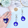 3Pcs 3 Styles Handmade Lampwork Evil Eye Pendant Decorations HJEW-CP0001-37-3