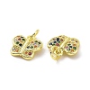 Brass Micro Pave Colorful Cubic Zirconia Charms KK-E068-VF092-3