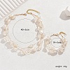 Vintage Brass with Plastic Imitation Pearl Irregular Beaded Layered Necklace and Bracelet Set for Women TP4240-1