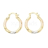 Brass Two Tone Twist Hoop Earrings EJEW-B117-06A-M-4