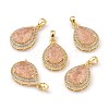 Golden Plated Brass Micro Pave Clear Cubic Zirconia Pendants ZIRC-F123-01F-1