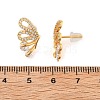 Brass Micro Pave Clear Cubic Zirconia Stud Earrings EJEW-B131-04G-5