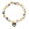 Heart with Eye Alloy Enamel Charm Bracelets BJEW-JB12287-03-2