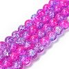 Spray Painted Crackle Glass Beads Strands CCG-Q002-10mm-09-1