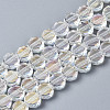 Electroplate Transparent Glass Beads Strands X-EGLA-Q125-001A-1