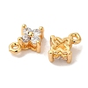 Brass Micro Pave Clear Cubic Zirconia Charms KK-M294-18G-2