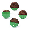 Resin & Walnut Wood Stud Earring Findings MAK-N032-007A-H03-2