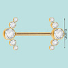 304 Stainless Steel Crystal Rhinestone Barbell Nipple Rings WG5DFA5-24-1